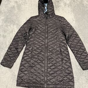 The North Face Puffer Jacket Women Small Black ThermoBall Insulated Hooded Parka